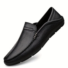 Men's Faux Leather Loafers No Tie Slip On Smart Casual Shoes