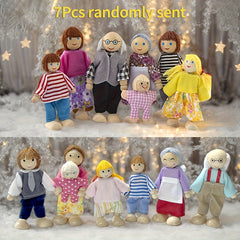 Family Doll Set Matching Outfits for Parents and Grandparents Jointed Figures