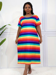 Rainbow Stripe Nightdress - High Stretch