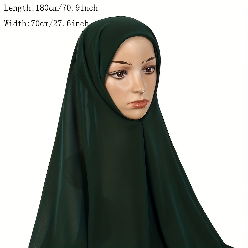 Chiffon Hijab Headgear Turban Cap Scarf Solid Hijab Shawls And Wraps
