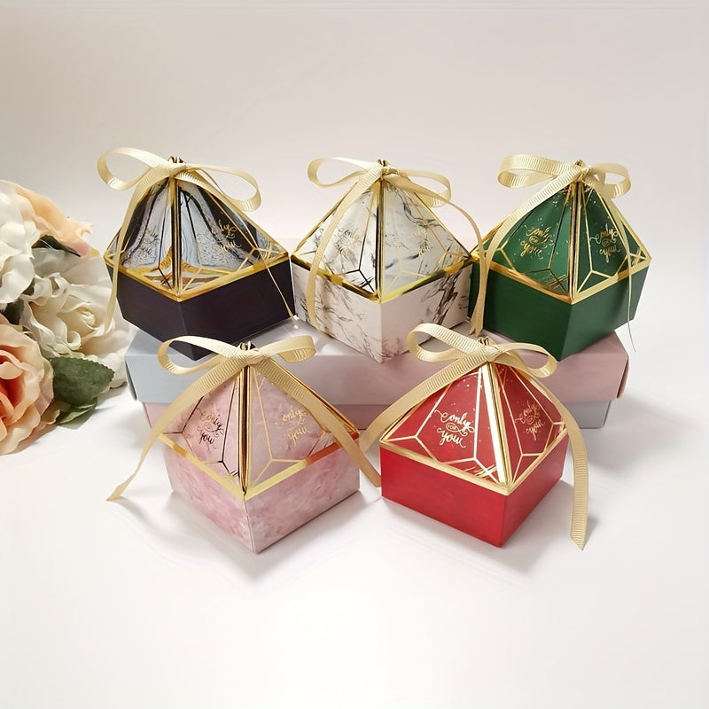 Triangle Wedding Candy Box Hot Golden Tower Jewel Box