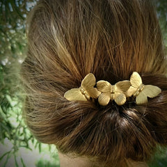 Bronze Butterfly Hair Comb Vintage Barrette Hair Accessories