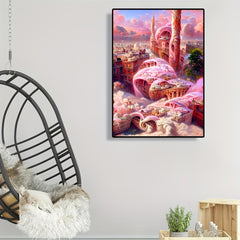 Fairy Tale Castle Landscape Canvas Painting Poster for Home Wall Decor
