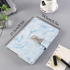 Marbled Vintage Codebook Lock Notebook Soft Transcript
