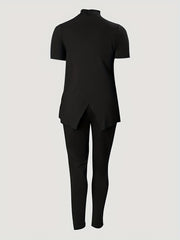 Casual Two piece Set Short Sleeve Tee & Slim Pants Outfits