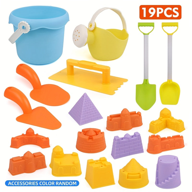 19pc MARPHY Beach Toys Set Sandcastle Molds Shovel Bucket Scoop Non Toxic