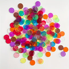 50-300pcs Transparent Discs Game Tokens 10 Colors Plastic Math Learning Counters