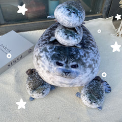 5pcs Simulation Seal Mom with Seal Boy Plush Doll Set Holiday Gift