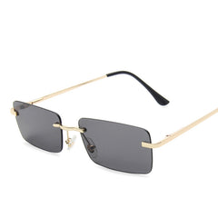 Rimless UV Protection Square Sunglasses for Women