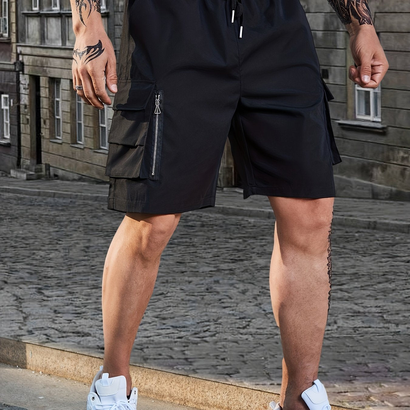 Men's Casual Solid Waist Drawstring Shorts For Summer