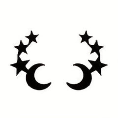 Men's Stainless Steel Stars & Moon Pattern Earrings