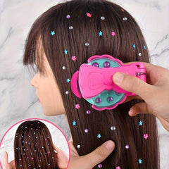 Girls' DIY Makeup Hair Stickers Pink & Multicolor Sparkling Rhjson Pin Set