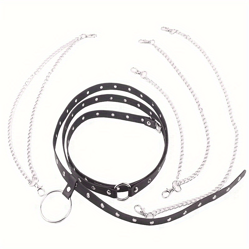 Punk Ring Linked Body Harness Waist Belt Adjustable