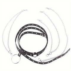 Punk Ring Linked Body Harness Waist Belt Adjustable