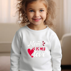 Girls Letters Pattern Crew Neck Long Sleeve Sweatshirt