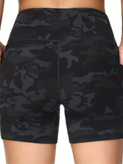 Camouflage Quick Drying Fitness Shorts with Pocket Women's Activewear