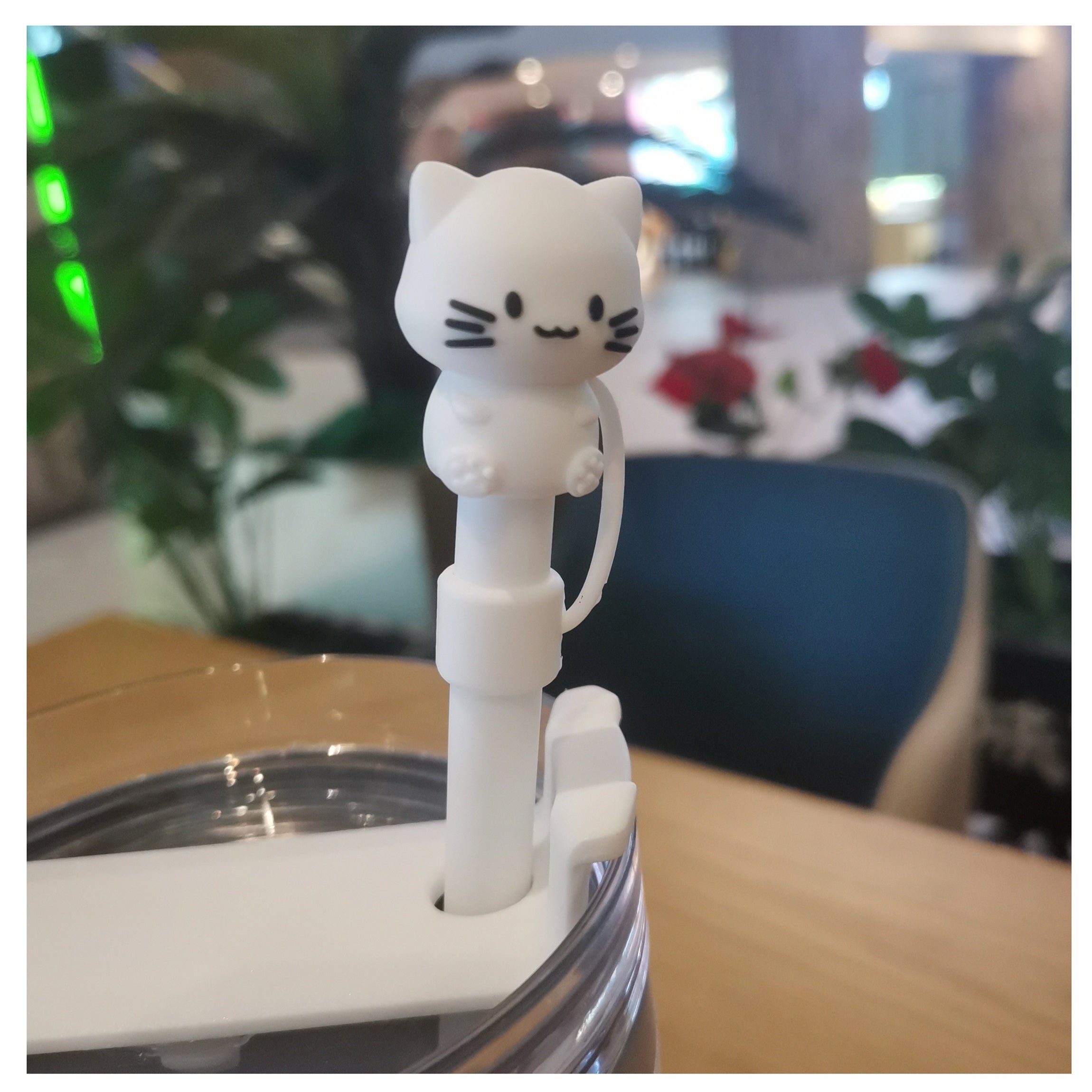 Cartoon Animal Straw Tip Lids Set, Reusable Leakproof Silicone Straw Cover