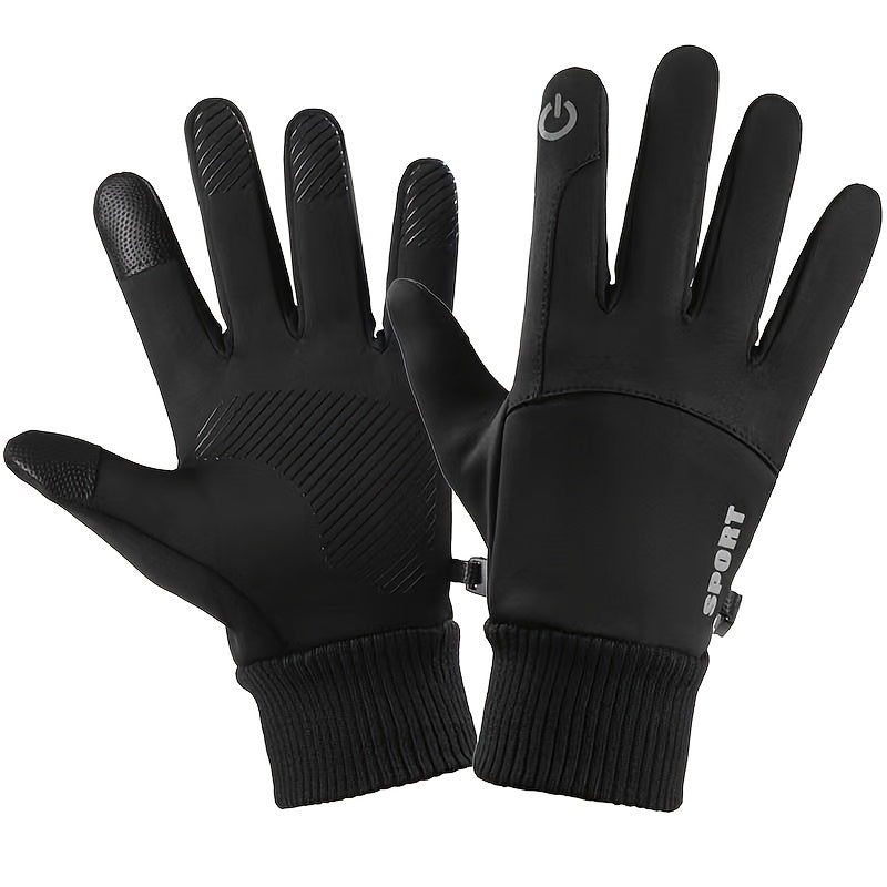 Outdoor Windproof Coldproof Cycling Warm Gloves Non-slip Plush Gloves