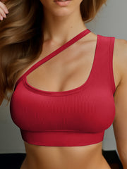 One Shoulder Strap Sports Bra Yoga Fitness Lingerie