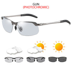 Photochromic Driving Fishing Sunglasses Men Night Vision Decorative Glasses