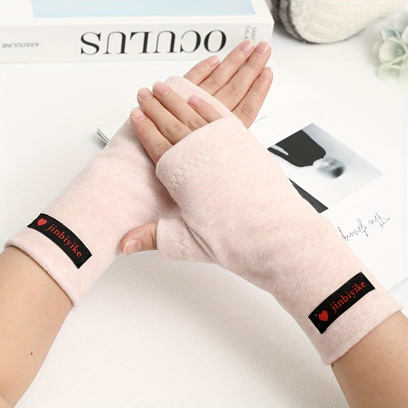 Warm Half Finger Gloves for Men & Women - Thickened Velvet Wrist Warmer