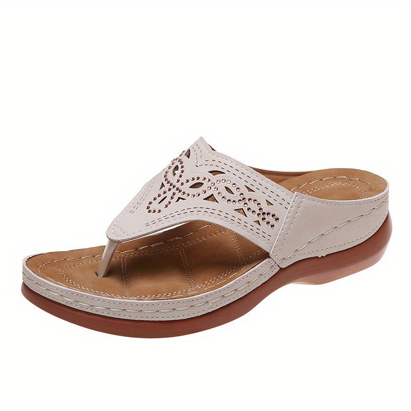 Women's Wedge Flip Flops Comfort Arch Support Slide Sandals