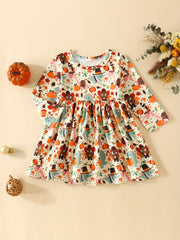 Baby Cartoon Graphic Long Sleeve Dress