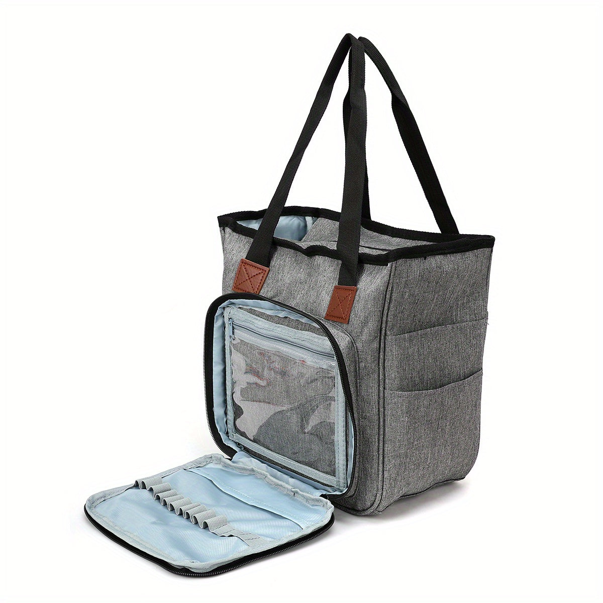 Knitting Bag Crochet Storage Tote Bag Leaves Multifunctional Wool Storage Bag