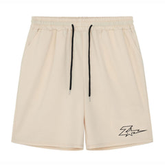 Lightning & Star Pattern Comfy Shorts Mens Casual Elastic Waist Drawstring