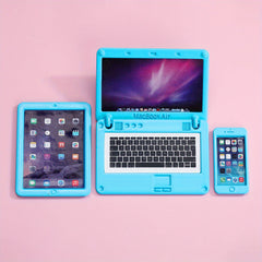 3pcs Alloy Dollhouse Laptop Tablet Mobile Phone Pendants Toy Accessories