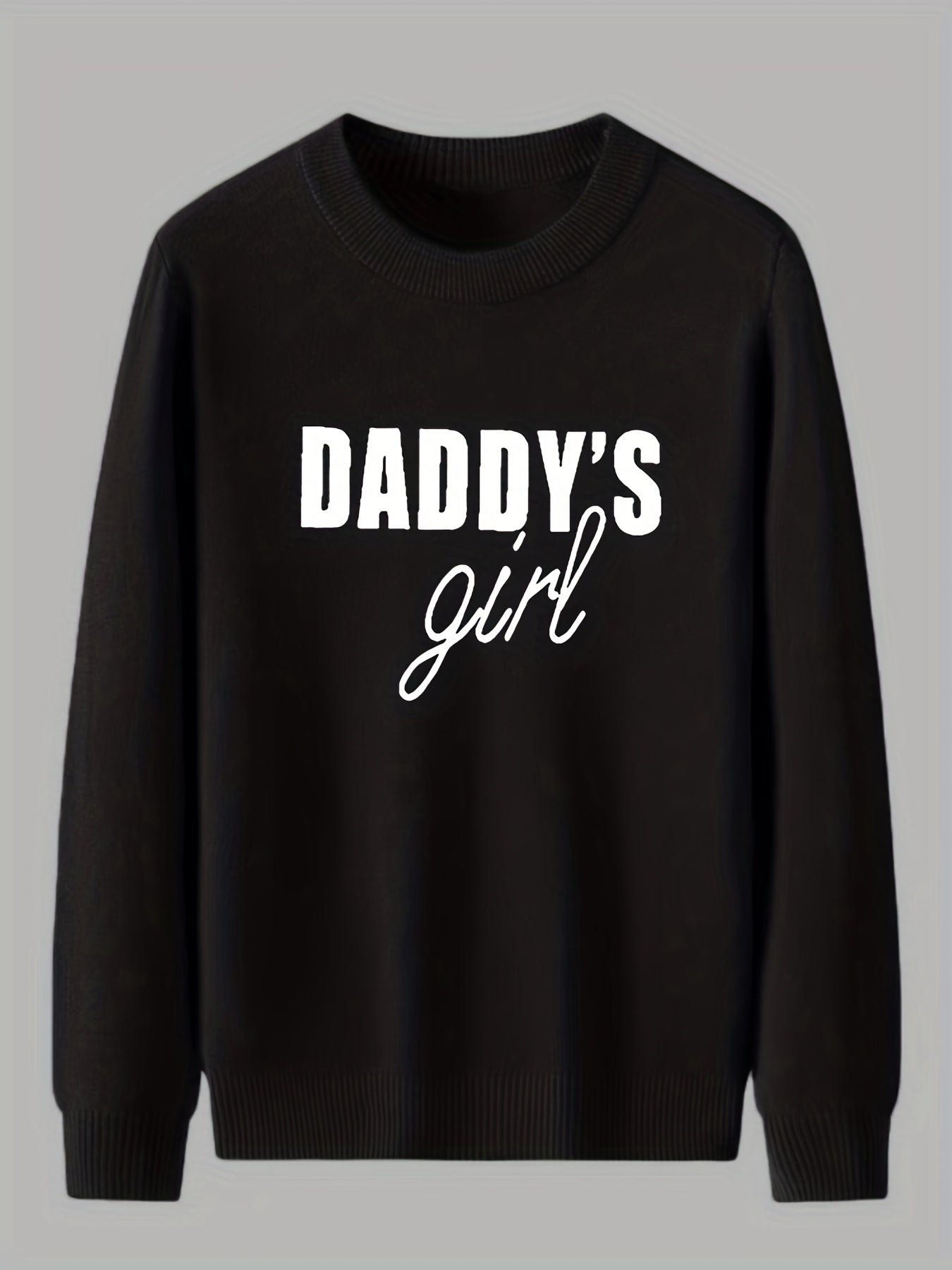 Daddy's Girl Knitted Sweater Men's Warm Pullover for Fall Winter