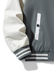 Men's Block Zip Up Baseball Jacket