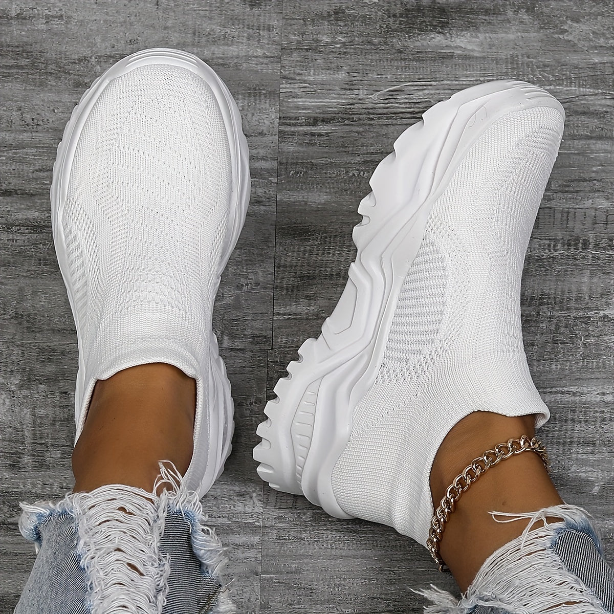 Women's Mesh Breathable Thick Bottom Sneakers Comfortable Non slip Low Top