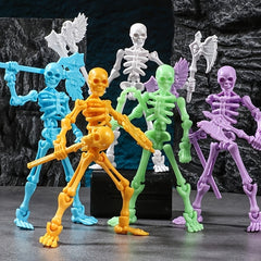 Poseable Skeleton Model with Interchangeable Weapons for Ages 14+