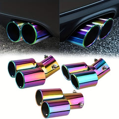 Universal Dual Outlet Exhaust Nozzle Stainless Steel Muffler