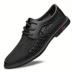 Men's Derby Shoes With Ventilation Holes Lace Up Front
