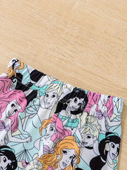 5pcs Girls Cartoon Print Shorts for Summer