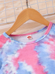 Toddler Girls Tie Dye Graphic Casual Dress for Party