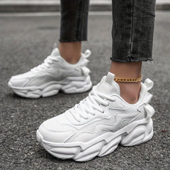 Women's Solid Mesh Sports Shoes Breathable Thick Soles Training Shoes