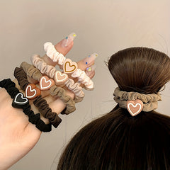 Heart Shaped Hair Rope Headband Retro Ponytail Holder Hair Tie Hair Beauty