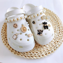 12pcs Shoe Jewelry Bear Glasses Chain Set DIY Shoe Buckle Accessories