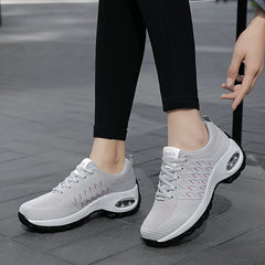 Women's Argyle Knit Running Shoes with Air Cushion