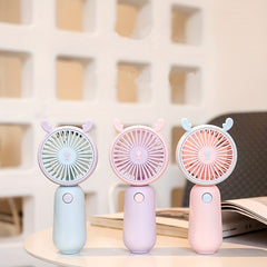 Cartoon Handheld Fan Desktop Small Fan Mini Pocket Fan Usb Charging