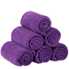 6pcs Microfiber Bath Towel Sets Soft Solid Bath Towel Extra Absorbent Grey
