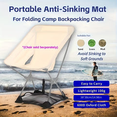 Portable Sand Cover Prevents Camping Chairs from Sinking