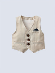 Baby Boys 3pcs Gentleman Suit Shirt Bow Vest Pants