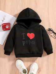 LOVE PAPA Baby Boys Pullover Hooded Sweatshirt
