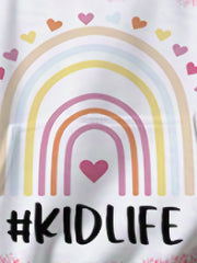 Kid Life Rainbow Graphic Sweatshirt for Girls