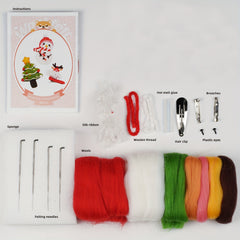 Needle Felting Kit Snowman Hairpin DIY Art Craft DIY Material Homemade Pendant