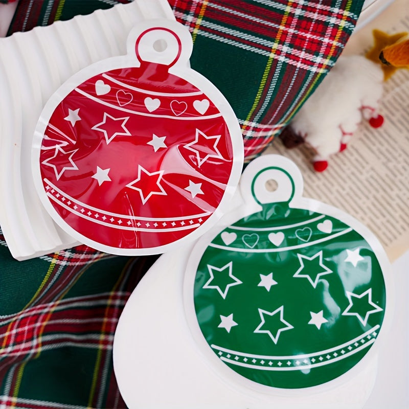 10pcs Christmas Double Santa Hat Holiday Party Self Adhesive Bag